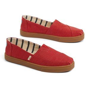 TOMS Brick Red Heritage Canvas Women's Cupsole Shoes